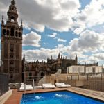 Rooftop pool at EME Fusion Hotel in Seville