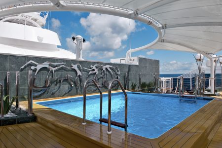 The private pool for MSC Yacht Club guests on the MSC Divina