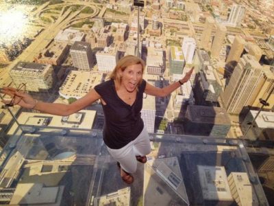 Yes, I am 103 stories up standing on the ledge of SkyDeck in Chicago, the tallest building in the western hemisphere.