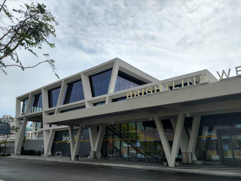 Brightline station exterior in West Palm Beach